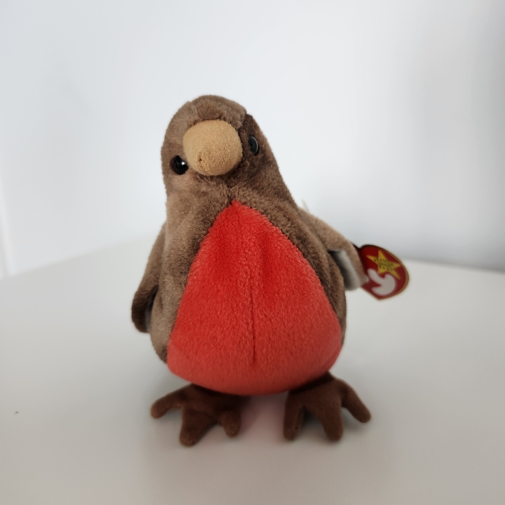Ty Plush Bird Toy - Brown and Red